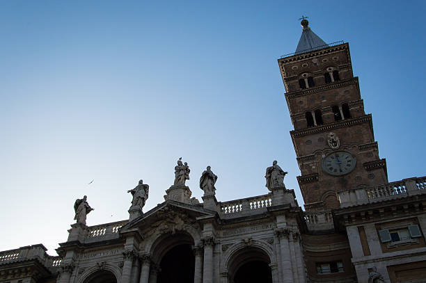 Exterior and decoration of the Santa Maria Maggiore basilica in Rome