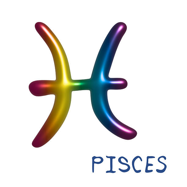 3d pisces zodiac sign Astrology clipart Element for design