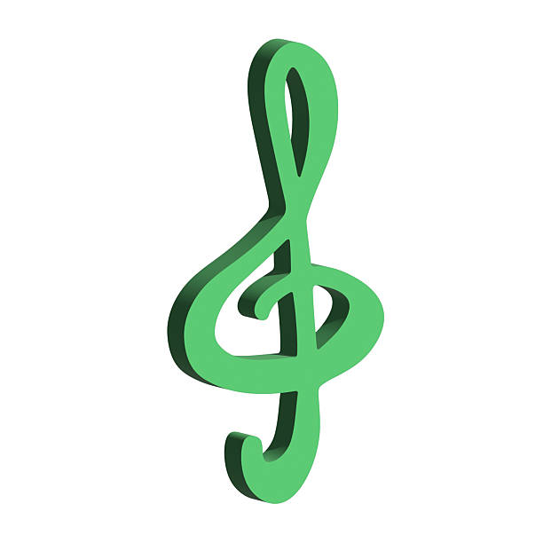 istock 3d treble clef. Hand drawn musical symbol. Single element for print, web, design, decor, logo 2250329414