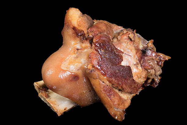 The smoked pork ham on a white background.