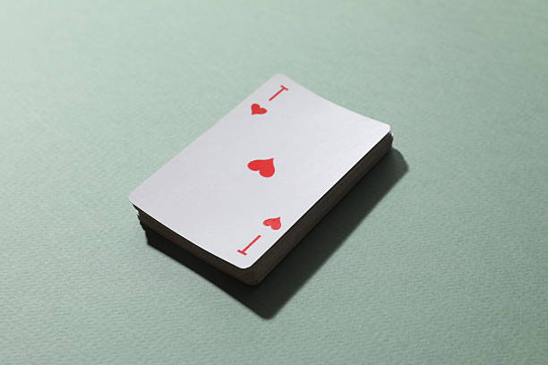istock Playing cards on color background, top view. Gambling concept 2250334416