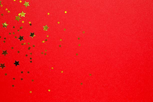 Overlapping red and green construction paper