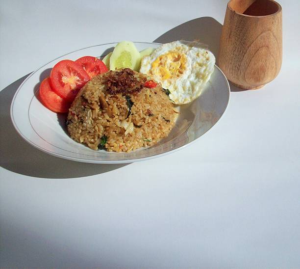 Delicious and slightly spicy Indonesian fried rice background