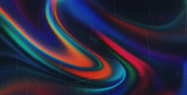 istock 4K Beautiful color gradient background with noise. Abstract pastel holographic blurred grainy gradient banner background texture Colorful digital grain soft noise effect Nostalgia, vintage, retro 2250341892