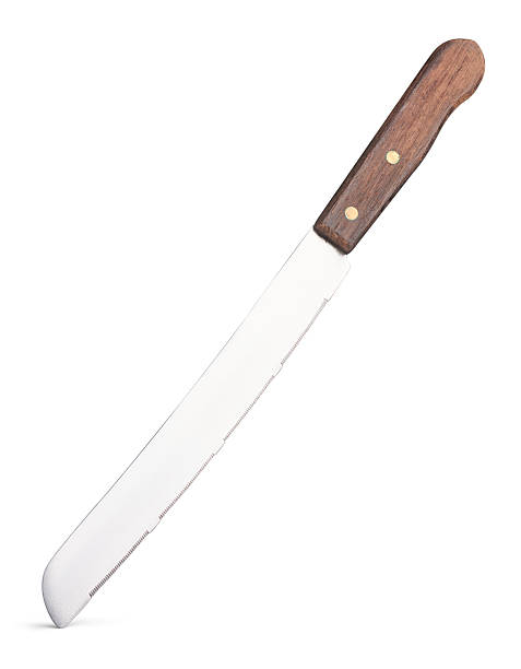 istock serrated bread knife with wooden handle isolated 2250343505