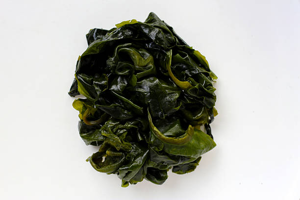 istock Fresh wakame seaweed on white background. 2250346455