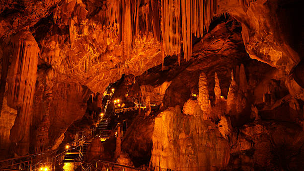 Ballica Cave. Tokat City Turkey. The formations inside the cave attract many tourists here.