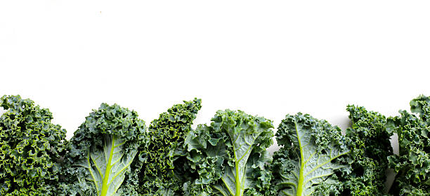 istock Curly kale leaves, Fresh green vegetables 2250352230