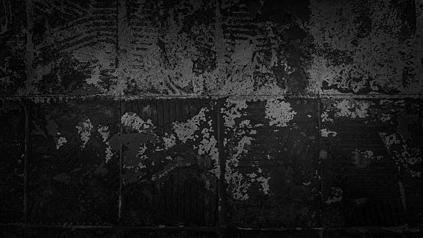 istock grunge overlay effect with scratched concrete texture, distressed dark wall surface, rough peeling paint pattern, retro gritty noise texture for film or photo overlay effect on black background, old grunge backdrop 2250352293
