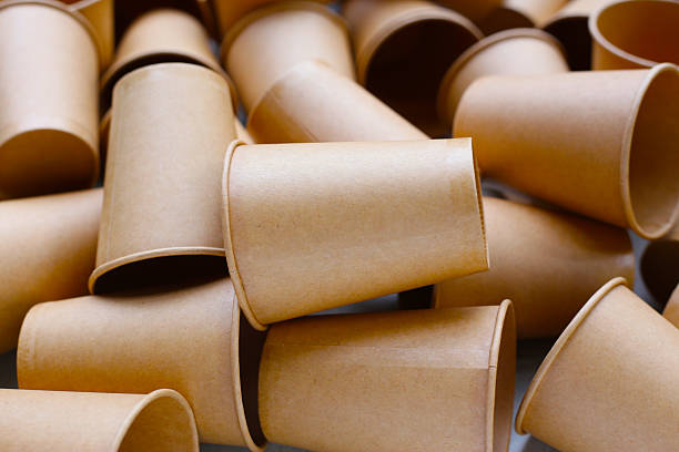 istock Brown paper cups, disposable glass 2250352370