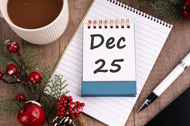 December 25 Calendar Date Christmas day concept