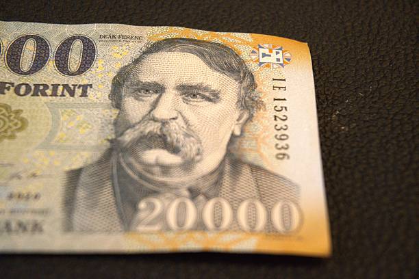 istock Number 20000 Forint Banknote on Black Background with Copy Space 2250362297