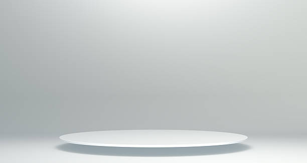 istock 3D Minimalist White Podium on Soft Gray Background 2250368001