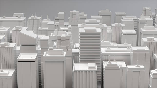 istock 3D Minimalist White Cityscape Architecture Model 2250368033