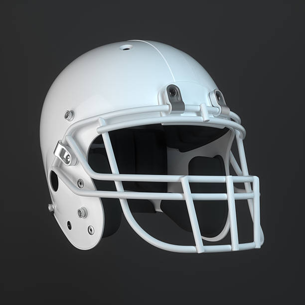 istock White 3D American Football Helmet (Close-Up Angle) 2250368148