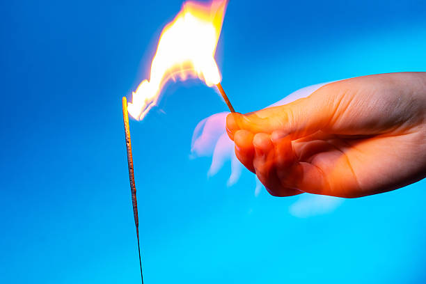 Burning tar.