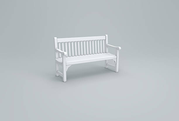 istock 3D White Wooden Park Bench in Minimal Studio Environment 2250368337