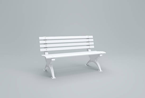 istock 3D White Park Bench on Minimal Gray Background 2250368347