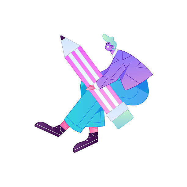 istock Figure holding a fountain pen writing, drawing, creating sketches, hand-drawn illustrations 2250369631