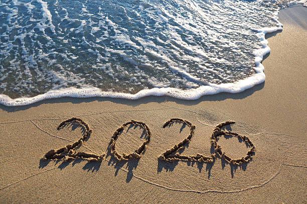 istock New Year 2026, lettering on the sunny beach sand. 2250377544