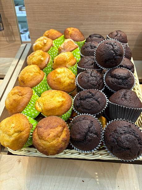 istock cupcakes in a basket at the store 2250381618