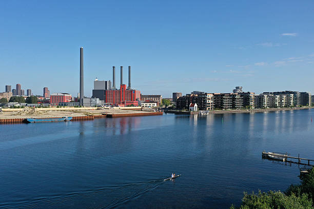 Beautiful Copenhagen City with Harbor and residential buildings. Captured during a sunny day in summer season.
