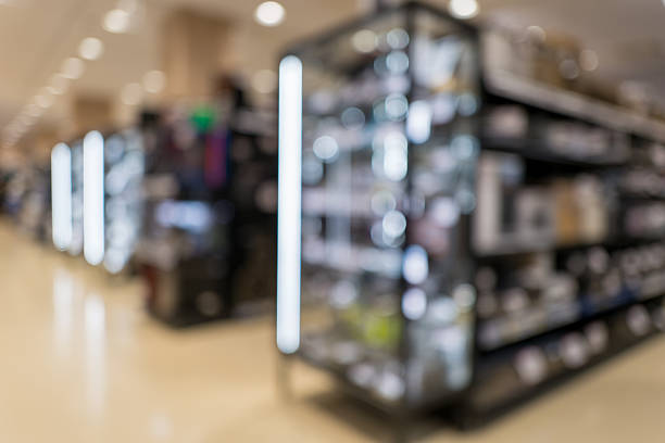 Defocused secondhand store aisle for shopping and savings concept