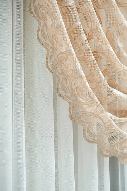 istock Window curtains, vintage curtains for the apartment 2250400079