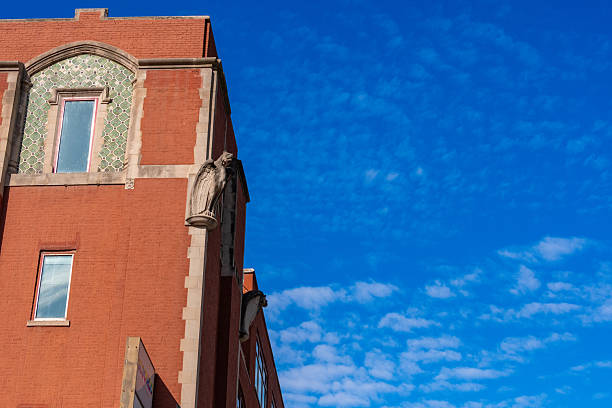 istock Red brick building with bright blue sky in chicago 2250408349