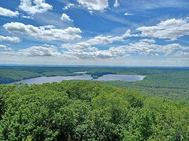istock View of Mountain Lake and Sky from a Fire Tower 2250410796