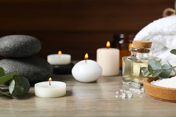 istock Beautiful spa accessories in a massage room 2250412814