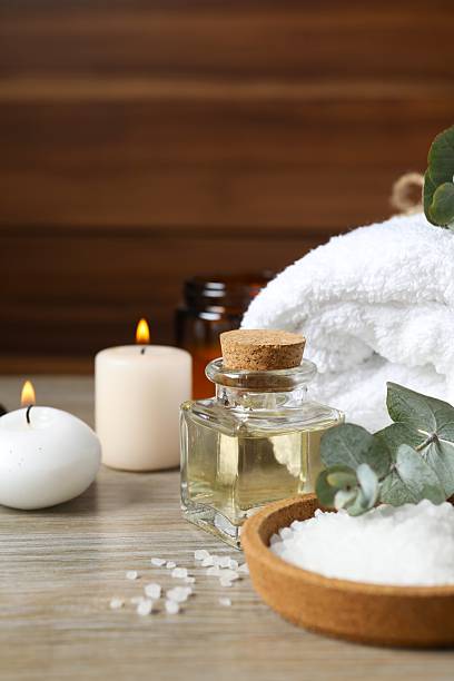 istock Beautiful spa accessories in a massage room 2250412824