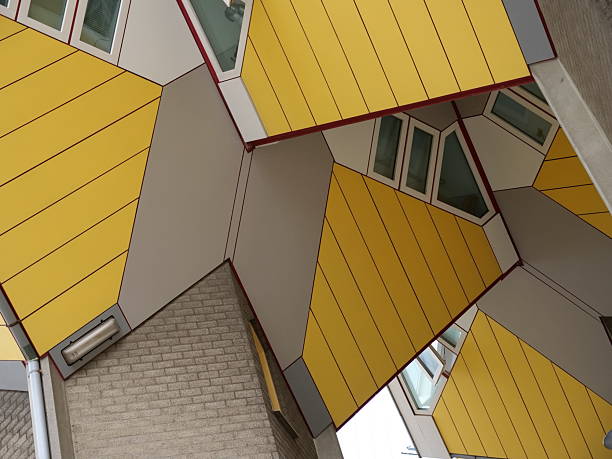 iconic Cube Houses (Kubuswoningen) in Rotterdam, Netherlands.