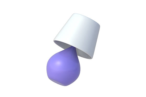 Table lamp of purple color isolated on white background. Bedside light. 3d render