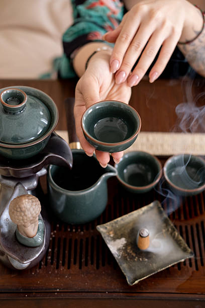 istock Tea drinking tradition chinese ceremony hand steam 2250420161