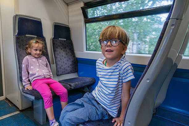 istock Youngsters enjoy a train trip, sitting happily on the car seats 2250420356