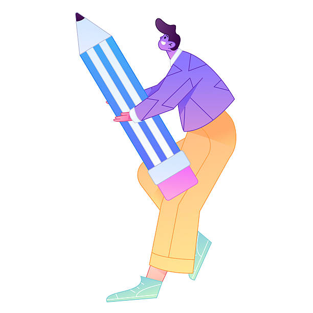 istock Figure holding a fountain pen writing, drawing, creating sketches, hand-drawn illustrations 2250426067