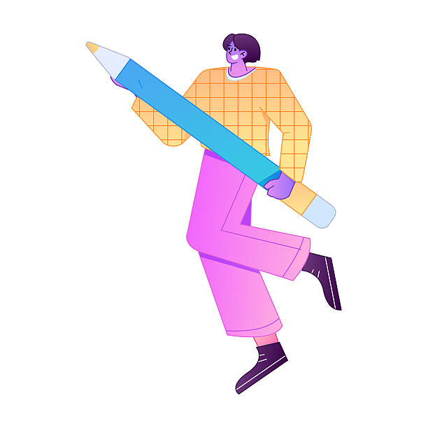 istock Figure holding a fountain pen writing, drawing, creating sketches, hand-drawn illustrations 2250427425