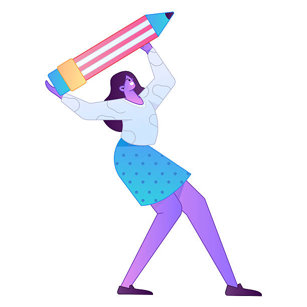 istock Figure holding a fountain pen writing, drawing, creating sketches, hand-drawn illustrations 2250430956
