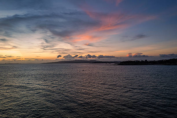 The evening sea and sunset glow