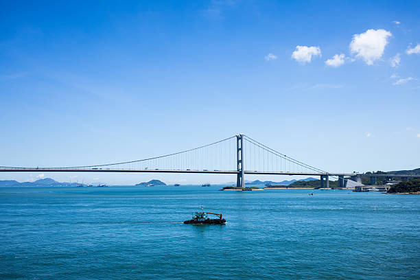 istock suspension bridge sea island ship sky transport connection 2250446482