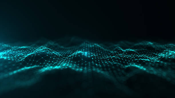istock Abstract digital data wave with glowing particle grid and connection lines on a dark background, Ideal for technology, big data, AI, network, cybersecurity, and futuristic designs. 3d Rendering 2250449060