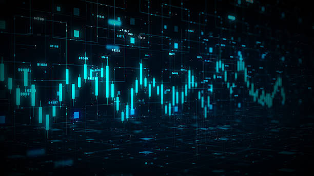 istock Glowing digital candlestick chart on a futuristic data network background representing market trends, trading analytics, investment technology, and financial data visualization. 3D Rendering 2250449072