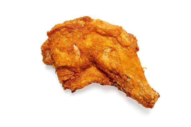 istock Fried chicken thighs on isolated white background. 2250455370