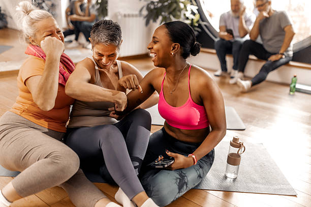 istock Active seniors sharing a joyful moment whiel taking a selfie after training with your personal trainer 2250458253