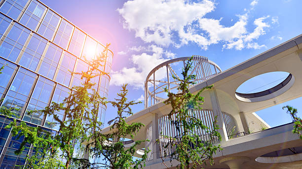 Eco-friendly building in modern city.