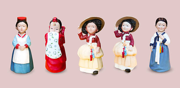 istock Variety traditional Korean dolls isolated flat background 2250462303