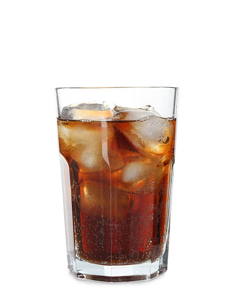 istock Refreshing cola with ice cubes in glass isolated on white 2250470941
