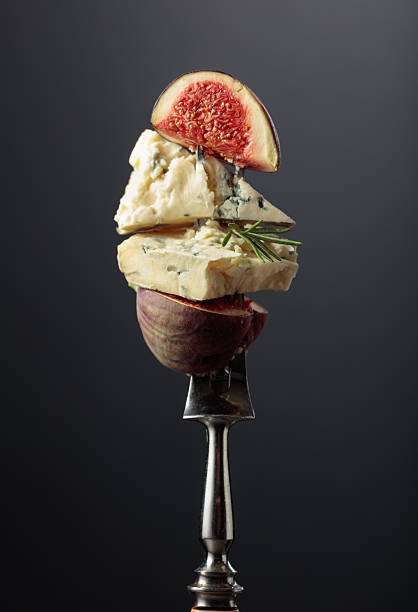 Blue cheese with fresh figs and rosemary.