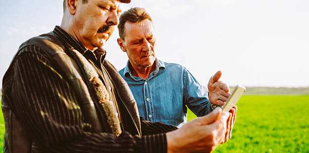 istock Farmers in a field working on a digital tablet. Close-up. 2250498973